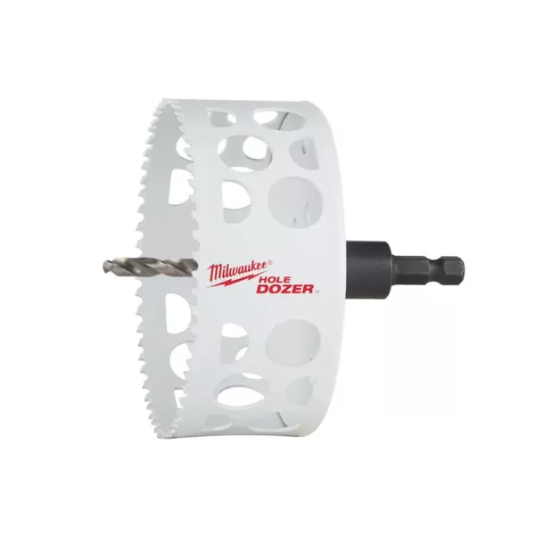 Milwaukee 4-1/2 in. HOLE DOZER Bi-Metal Hole Saw with 3/8 in. Arbor and Pilot Bit