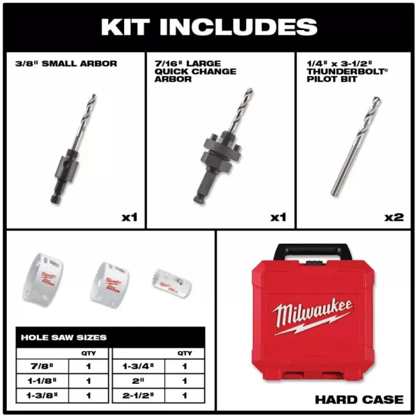 Milwaukee Hole Dozer Electricians Bi-Metal Hole Saw Set (10-Piece)