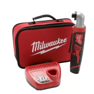 Milwaukee M12 12-Volt Lithium-Ion Cordless 1/4 in. Right Angle Hex Impact Driver Kit W/(1) 1.5Ah Batteries, Charger & Case