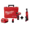 Milwaukee M12 FUEL 12-Volt Lithium-Ion Brushless Cordless 1/4 in. Hex Impact Driver Kit with Free M12 3/8 in. Ratchet