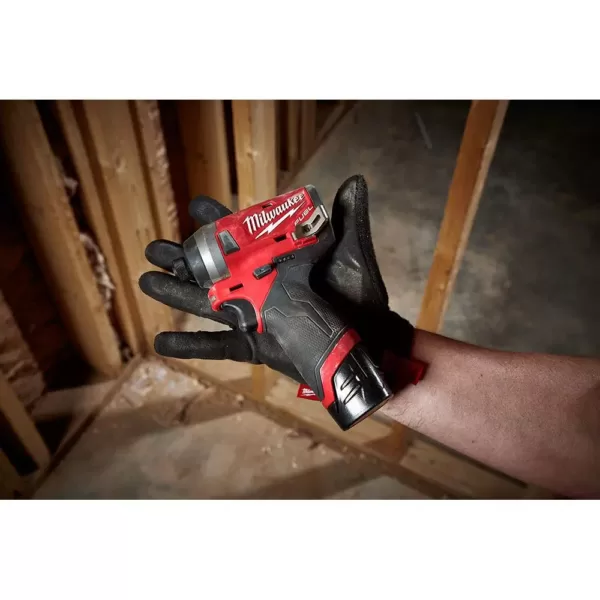 Milwaukee M12 FUEL 12-Volt Lithium-Ion Brushless Cordless 1/4 in. Hex Impact Driver Kit With Bonus M12 2.0Ah Battery