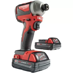 Milwaukee M18 18-Volt Lithium-Ion Brushless Cordless 1/4 in. Impact Driver Kit with Two 2.0 Ah Batteries, Charger and Hard Case