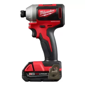 Milwaukee M18 18-Volt Lithium-Ion Brushless Cordless 1/4 in. Impact Driver Kit with Two 2.0 Ah Batteries, Charger and Hard Case