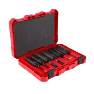 Milwaukee SHOCKWAVE Lineman's 1/2 in. Drive 2-in-1 12-Point Socket Set (10-Piece)