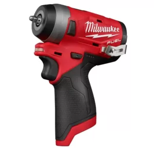 Milwaukee M12 FUEL 12-Volt Lithium-Ion Brushless Cordless Stubby 1/4 in. Impact Wrench with M12 2.0Ah Battery