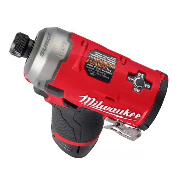 Milwaukee M12 FUEL 12-Volt Lithium-Ion Brushless Cordless Stubby 3/8 in. Impact Wrench and Impact Driver W/two 3.0 Ah Batteries