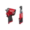 Milwaukee M12 FUEL 12-Volt Lithium-Ion Brushless Cordless Stubby 3/8 in. Impact Wrench and Ratchet Kit (Tool-Only Kit)