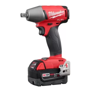 Milwaukee M18 FUEL 18-Volt Lithium-Ion Brushless Cordless 1/2 in. Impact Wrench Pin Detent Kit with Two 5 Ah Batteries, Hard Case