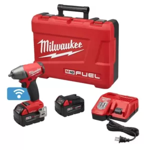 Milwaukee M18 FUEL ONE-KEY 18-Volt Lithium-Ion Brushless Cordless 3/8 in. Impact Wrench w/ Friction Ring Kit w/(2) 5.0Ah Batteries