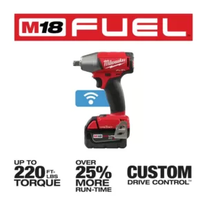 Milwaukee M18 FUEL ONE-KEY 18-Volt Lithium-Ion Brushless Cordless 1/2 in. Impact Wrench w/ Friction Ring Kit w/(2) 5.0Ah Batteries