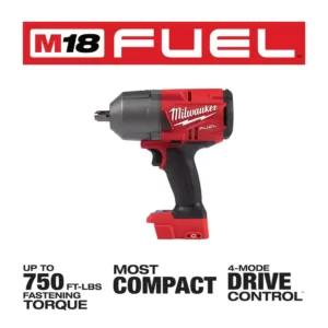 Milwaukee M18 FUEL 18-Volt Lithium-Ion Brushless Cordless 1/2 in. Impact Wrench with Pin Detent (Tool-Only)