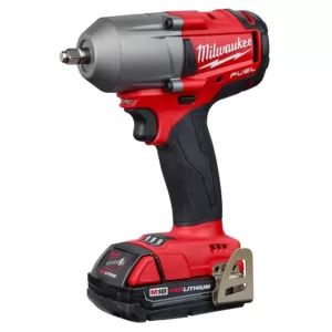 Milwaukee M18 FUEL 18-Volt Lithium-Ion Mid Torque Brushless Cordless 3/8 in. Impact Wrench W/ Friction Ring W/(2) 2.0Ah Batteries