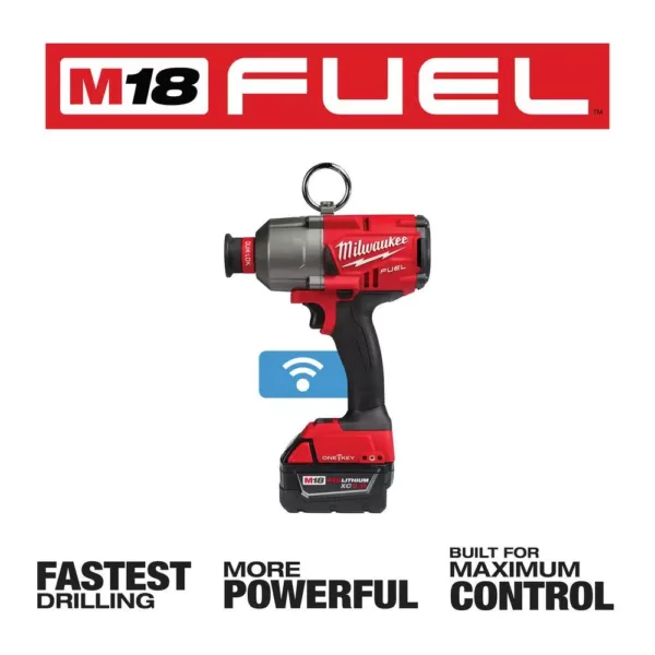 Milwaukee M18 FUEL ONE-KEY 18-Volt Lithium-Ion Brushless Cordless 7/16 in. Hex Impact Wrench Kit with 2 5.0 Ah Batteries Tool Bag