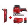 Milwaukee M12 12-Volt Lithium-Ion Cordless Jig Saw and Multi-Tool Combo Kit W/ (1) 2.0Ah Battery and Charger