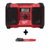 Milwaukee M18 18-Volt Lithium-Ion Cordless Jobsite Radio with INKZALL Black Fine Point Jobsite Marker