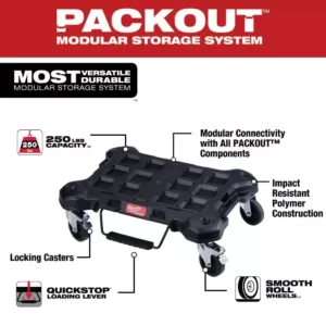 Milwaukee M18 Lithium-Ion Cordless PACKOUT Radio/Speaker with Built-In Charger and PACKOUT Dolly Multi-Purpose Utility Cart