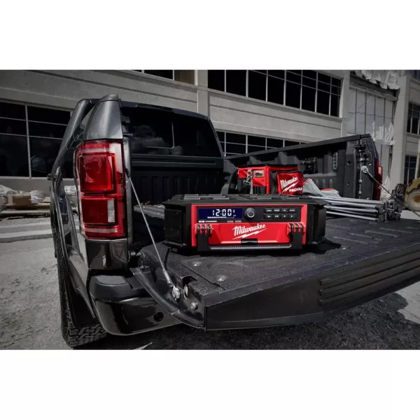 Milwaukee M18 Lithium-Ion Cordless PACKOUT Radio/Speaker with Built-In Charger and PACKOUT Dolly Multi-Purpose Utility Cart