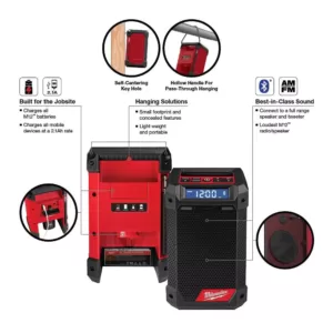 Milwaukee M12 12-Volt Lithium-Ion Cordless Bluetooth/AM/FM Jobsite Radio with Charger