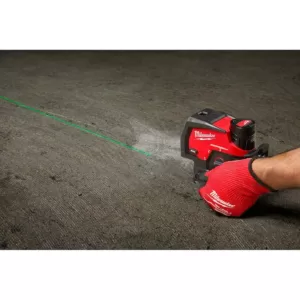 Milwaukee M12 12-Volt Lithium-Ion Cordless Green 125 ft. Cross Line and Plumb Points Laser Level Kit with 3.0 Ah Battery