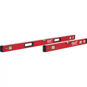 Milwaukee 10 in. / 24 in. / 48 in. REDSTICK Box and Torpedo Level Set