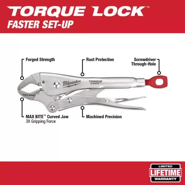 Milwaukee 7 in. and 10 in. Curve Torque Lock Locking Pliers Set (2-Piece)