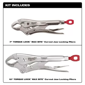 Milwaukee 7 in. and 10 in. Curve Torque Lock Locking Pliers Set (2-Piece)