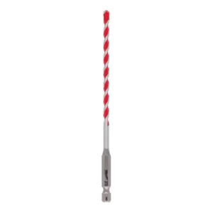 Milwaukee 3/16 in. x 4 in. x 6 in. SHOCKWAVE Carbide Hammer Drill Bit for Concrete, Stone, Masonry Drilling