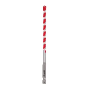 Milwaukee 1/4 in. x 4 in. x 6 in. SHOCKWAVE Carbide Hammer Drill Bit for Concrete, Stone, Masonry Drilling