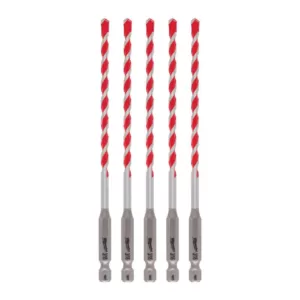 Milwaukee 3/16 in. SHOCKWAVE Carbide Hammer Drill Bits (5-Pack)