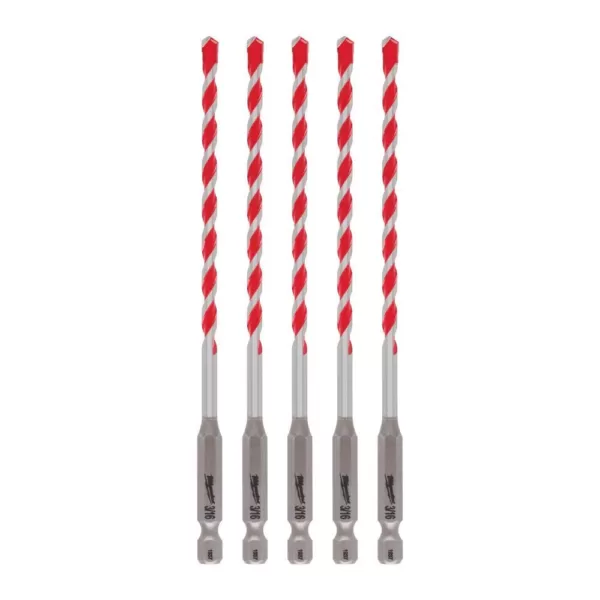 Milwaukee 3/16 in. SHOCKWAVE Carbide Hammer Drill Bits (5-Pack)