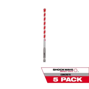 Milwaukee 1/4 in. SHOCKWAVE Carbide Hammer Drill Bits (5-Pack)