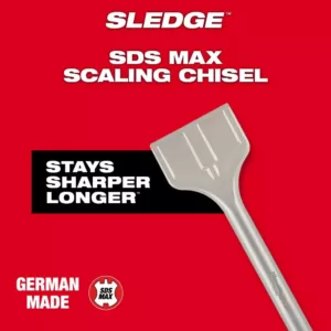 Milwaukee 3 in. x 12 in. SDS-Max SLEDGE Steel Scaling Chisel