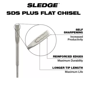 Milwaukee 3/4 in. x 10 in. SDS-Plus SLEDGE Steel Flat Chisel