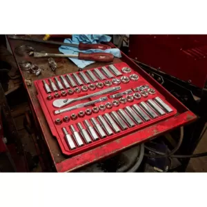 Milwaukee Mechanic Hand and Tool Set with 3/8 in. Drive SAE Metric Ratchet, Socket, Screwdriver, Hook and Pick (66-Piece)