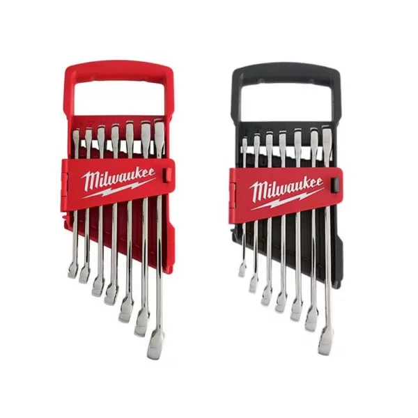 Milwaukee SAE and Metric Combination Wrench Mechanics Tool Set (14-Piece)