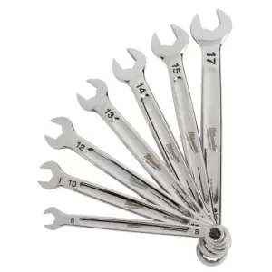 Milwaukee SAE and Metric Combination Wrench Mechanics Tool Set (14-Piece)