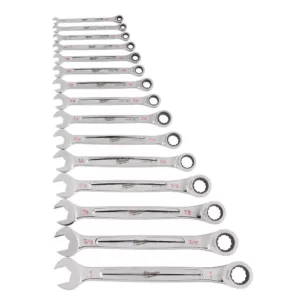 Milwaukee Ratcheting Combination SAE and Metric Wrench Mechanics Tool Set (30-Piece)