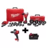 Milwaukee M18 18-Volt Lithium-Ion Cordless 1/2 in.- 4 in. Force Logic Knockout Tool Kit /W  FUEL Hammer Drill & 5.0 Ah Battery