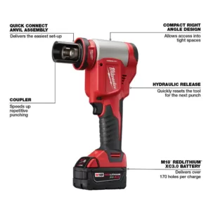 Milwaukee M18 18-Volt Lithium-Ion 1/2 in. to 4 in. Force Logic High Capacity Cordless Knockout Tool Kit with FUEL Bandsaw