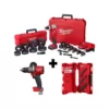 Milwaukee M18 18-Volt Lithium-Ion Cordless 1/2 in. to 4 in. Force Logic 6 Ton Knockout Tool Kit w/ Hammer Drill and Step Bits Set