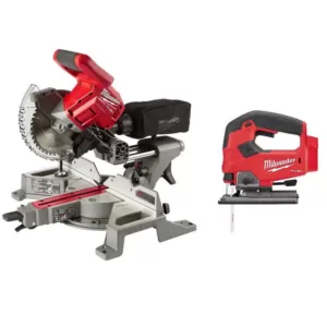 Milwaukee M18 FUEL 18-Volt Lithium-Ion Brushless 7-1/4 in. Cordless Dual Bevel Sliding Compound Miter Saw with Jig Saw