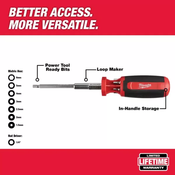 Milwaukee 9-in-1 Metric Hex/Key Drive Multi-Bit Screwdriver