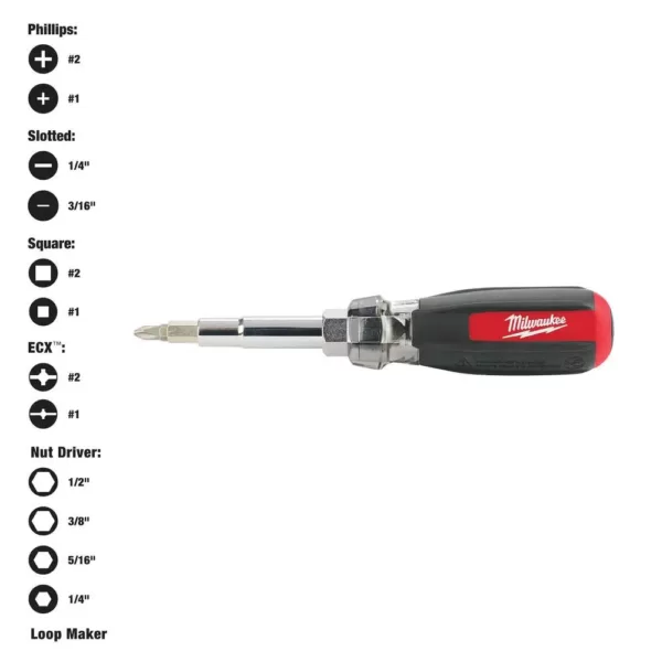 Milwaukee 13-in-1 Multi-Tip Cushion Grip Screwdriver