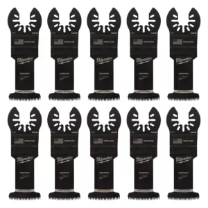 Milwaukee 1-3/8 in. High Carbon Steel Universal Fit Japanese Teeth Hardwood Cutting Oscillating Multi-Tool Blade (10-Pack)