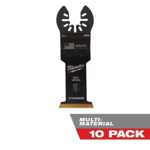 Milwaukee 1-3/8 in. Titanium Bi-Metal Universal Fit Wood and Metal Cutting Oscillating Multi-Tool Blade (10-Pack)