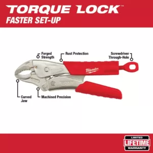 Milwaukee Torque Lock Curved Jaw Locking Pliers and 6 in. and 10 in. Straight-Jaw Pliers Set (4-Piece)