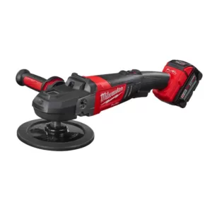 Milwaukee M18 FUEL 18-Volt Lithium-Ion Brushless Cordless 7 in. Polisher Variable Speed Kit W/ Pads & (2) 5.0Ah Batteries