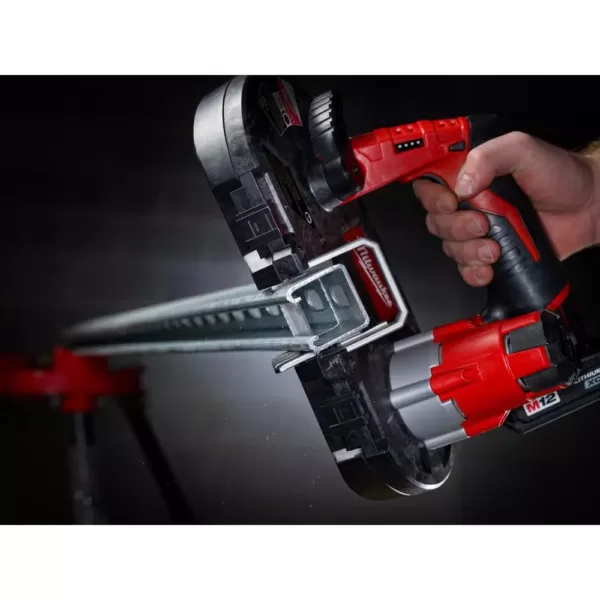 Milwaukee M12 12-Volt Lithium-Ion Cordless Sub-Compact Band Saw XC Kit with M12 LED Flood Light