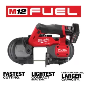 Milwaukee M12 FUEL 12-Volt Lithium-Ion Cordless Sub-Compact Band Saw XC Kit with One 4.0 Ah Battery, Charger and Hard Case