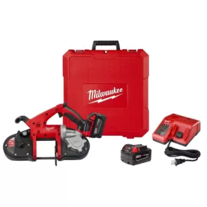 Milwaukee M18 18-Volt Lithium-Ion Cordless Band Saw Kit with Two 3.0 Ah Batteries, Charger, Hard Case